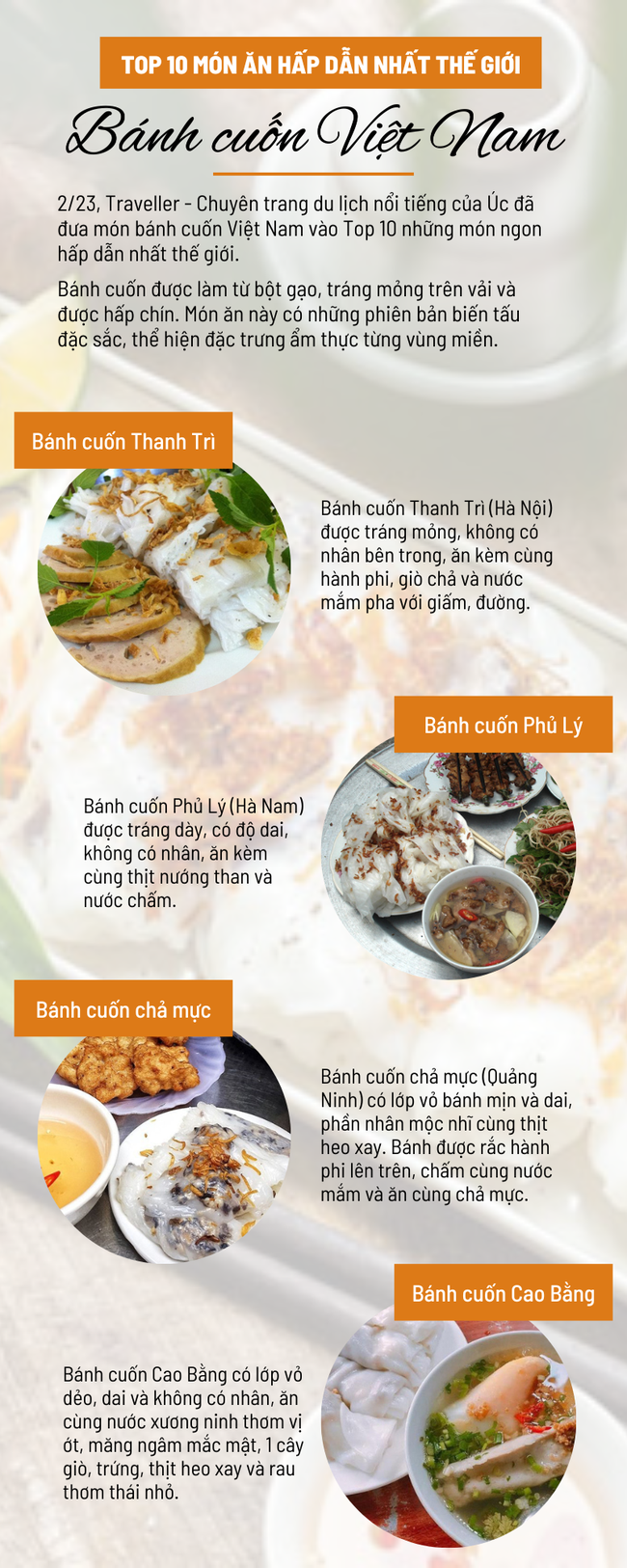 Bánh cuốn Việt Nam lọt top 10 món ăn hấp dẫn nhất thế giới và 4 loại bánh cuốn nổi tiếng có thể bạn chưa biết - Ảnh 1.